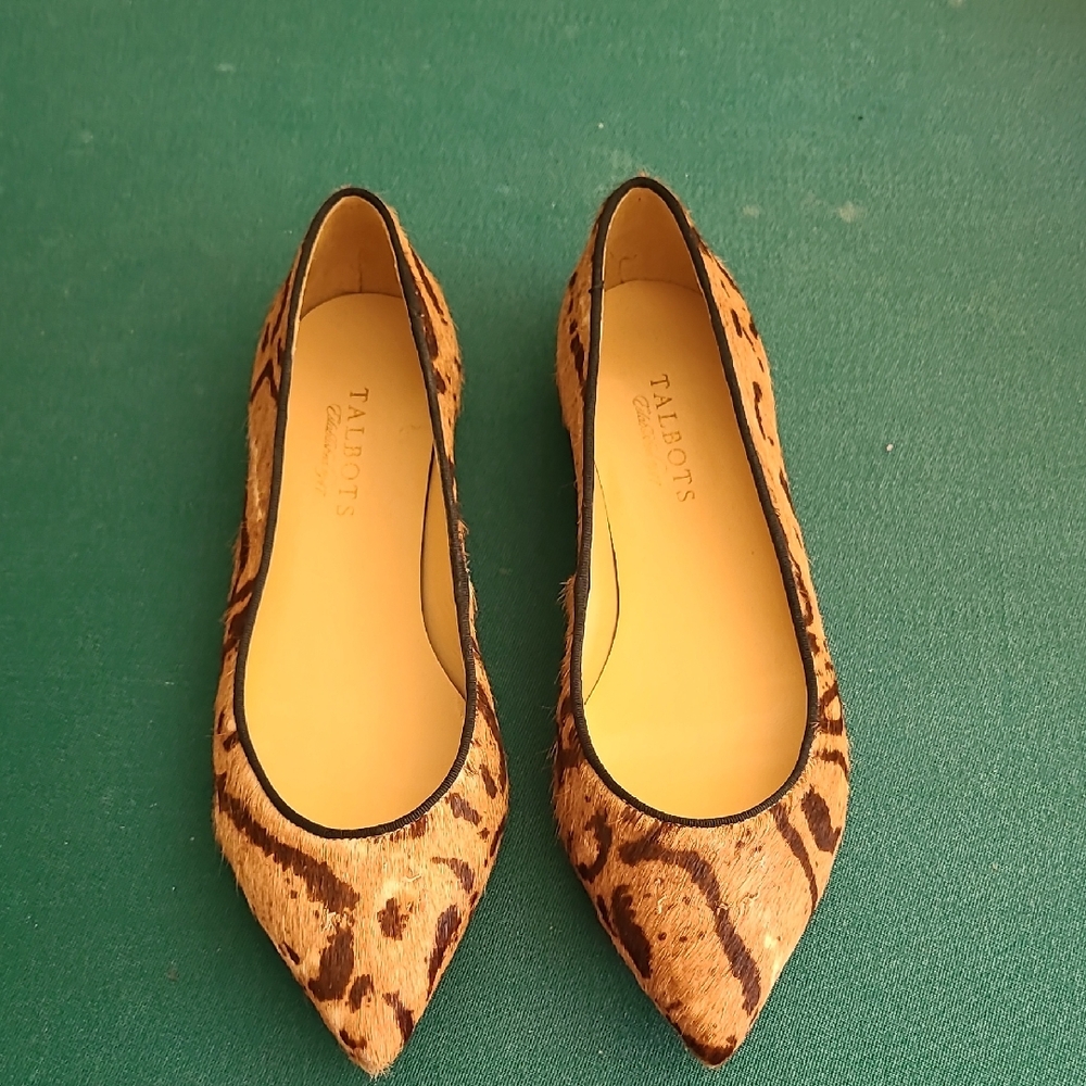 Talbots Leopard Print Calf Hair Flats